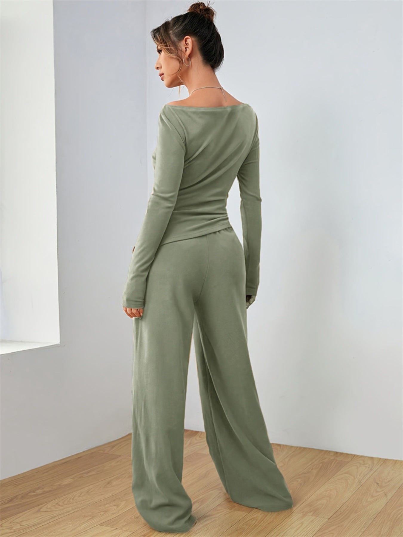 ca3c69bd-409a-4727-aa26-11ba5cd9bd1a-Max.jpg Casual Long Sleeve Top & Wide Leg Pants Set - Image 4