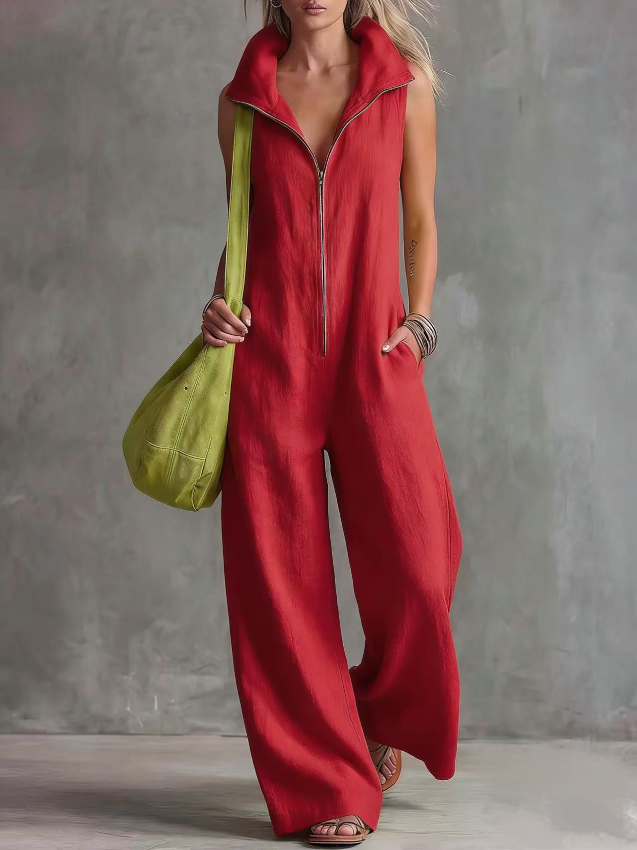 cd173b06-9db5-4d82-af08-ed4d0a0d6c93.jpg Women's Loose Sleeveless Jumpsuit with Pockets – Linen-Look - Image 10
