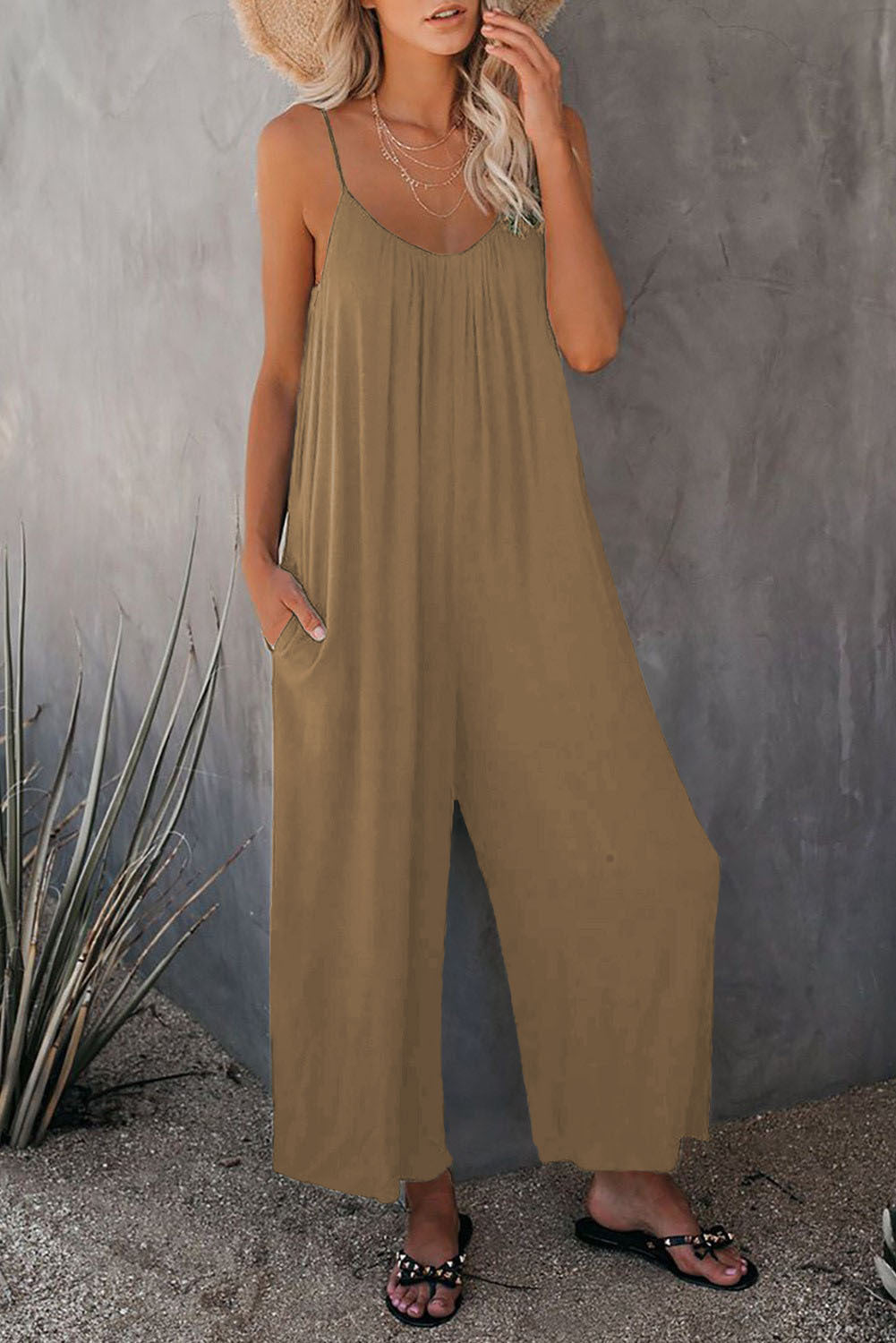 db74a204-a132-4b00-bf23-7b17363ef8f5.jpg Women's Pleated Chest Cross-Strap Jumpsuit - Image 5