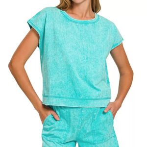 Zenana Premium Cotton Washed Sleeveless Top & Shorts Set