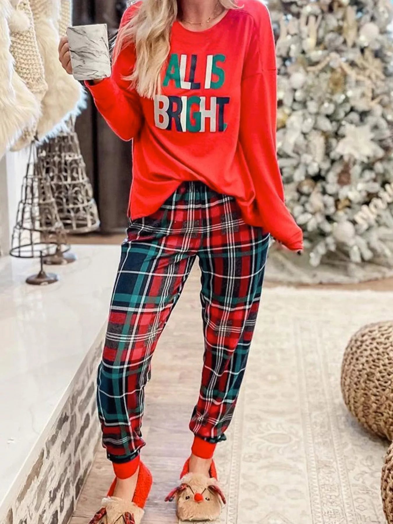 e32a6026c9ec4c11b6ad831c8d18b33f-Max-Origin.jpg ALL IS BRIGHT Graphic Christmas Plaid Pajamas Set - Image 3