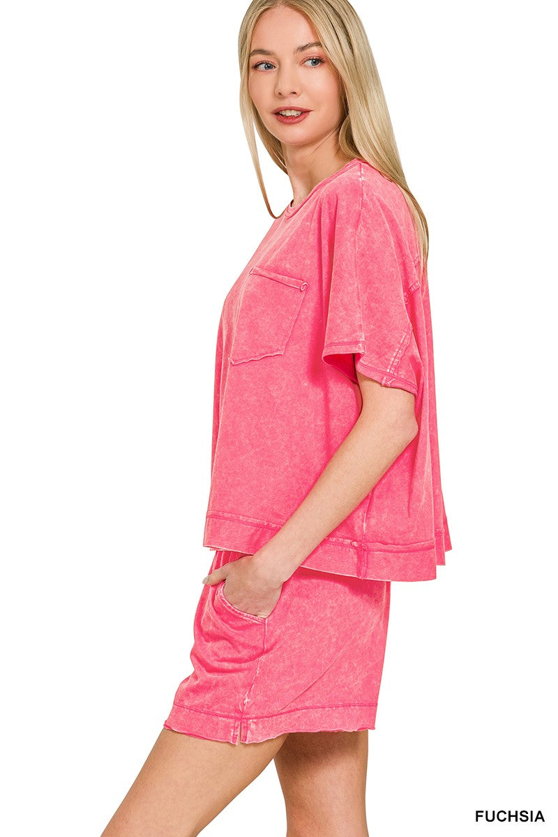 e3626ce32da048a3a4e9e58fff1f75d1-Max.jpg Zenana Acid Washed Oversized Top & Shorts Set - Image 2