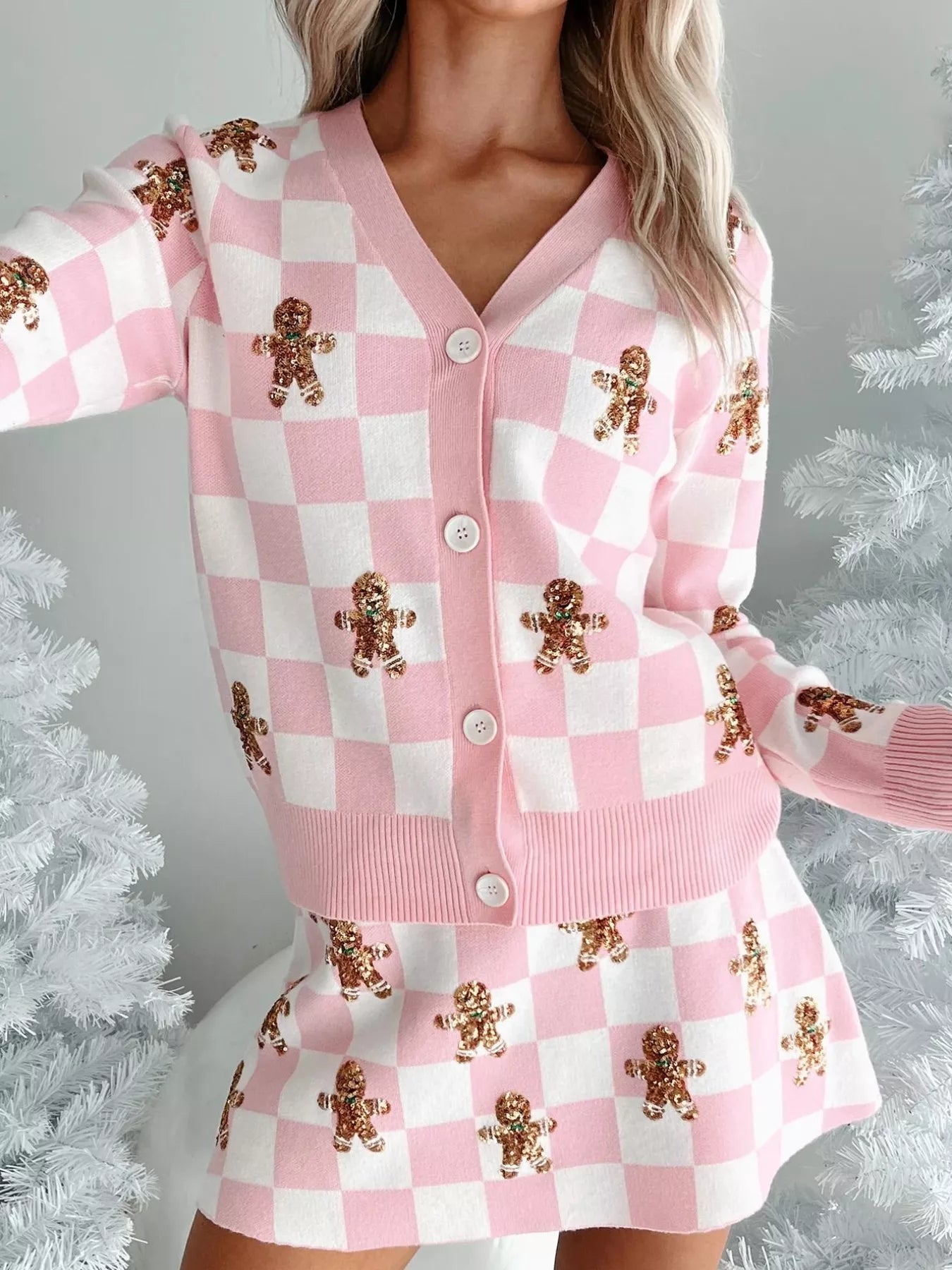 e4536e85-566f-47db-a2ea-5c32a4ffa59b-Max-Origin.jpg Gingerbread Checkered Cardigan and Skirt Sweater Set - Image 3