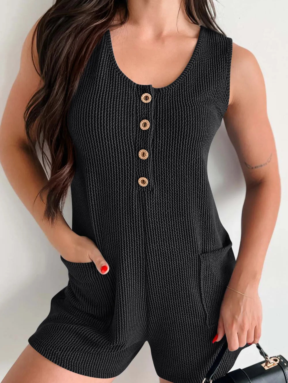 ef340bd1-d922-4399-9f1d-a3c0a65a868b-Max.jpg Button Detail Wide Strap Romper - Image 2