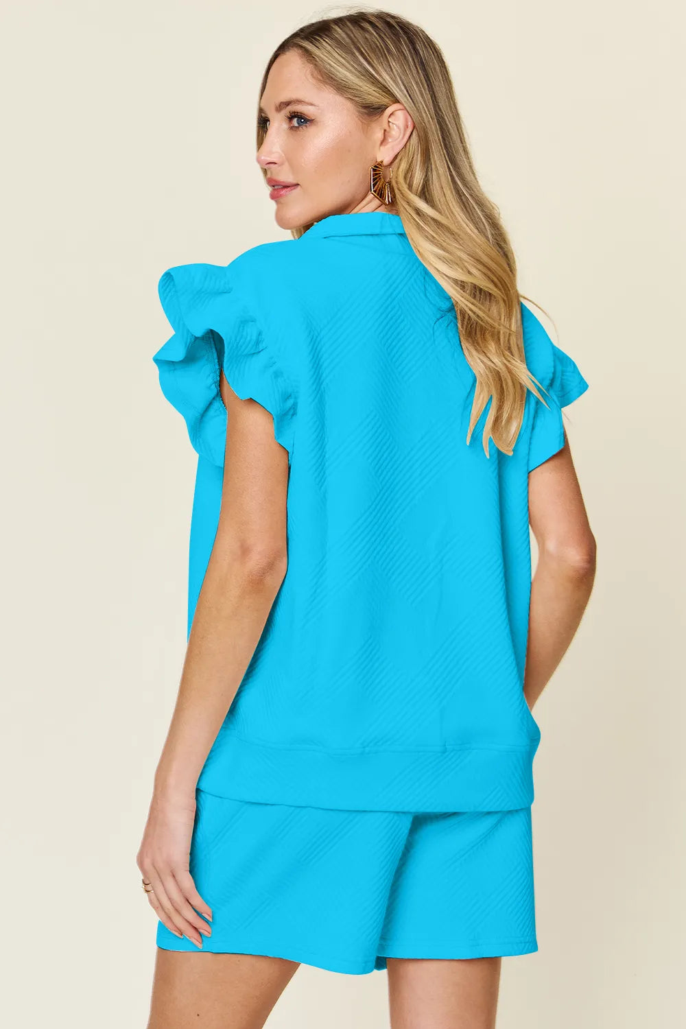 f2d40bda-d896-42d0-80b4-e702527024ad-Max.jpg Double Take Full Size Texture Flounce Sleeve Top and Drawstring Shorts Set - Image 31