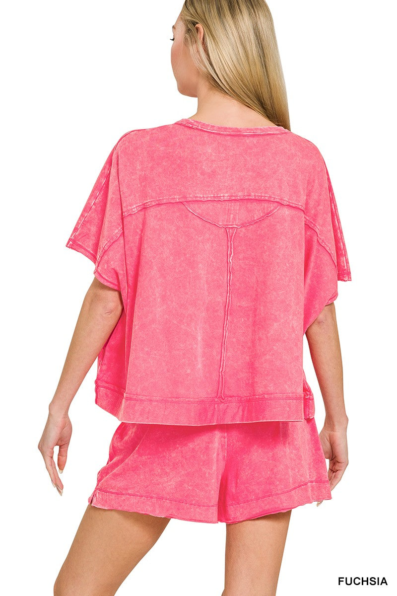 f7344d973f3e420495bf9d12545d5af0-Max.jpg Zenana Acid Washed Oversized Top & Shorts Set - Image 3