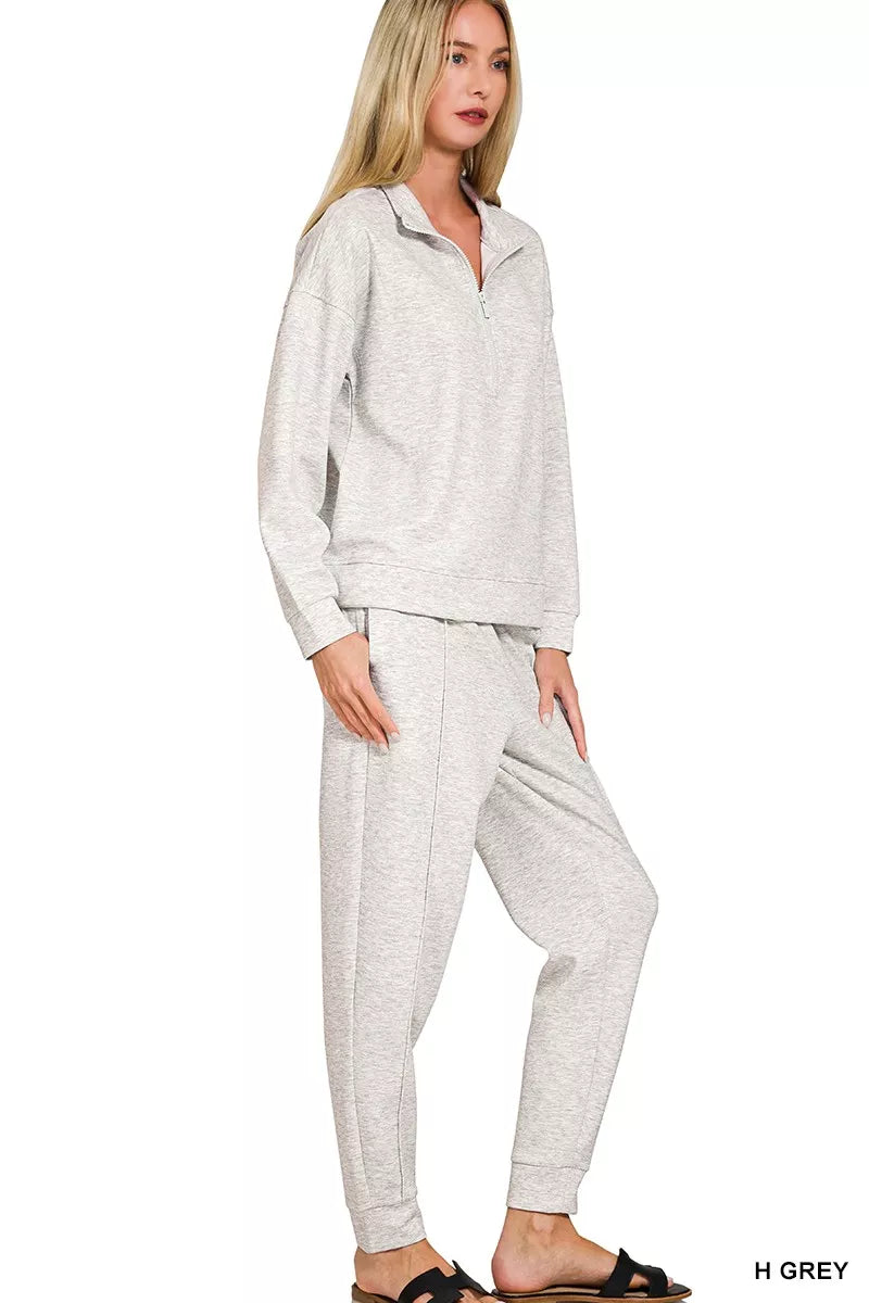 f751e90254244af58381900f2f094441-Max-Origin.jpg Zenana Scuba Half Zip Pullover and Jogger Set - Image 3
